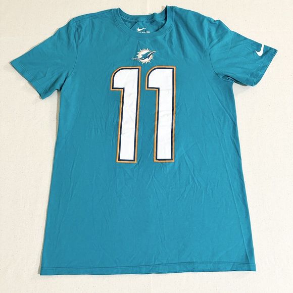 Miami Dolphins Shirt Size Small Athletic Cut Green Football DeVante Parker Mens - Picture 1 of 7